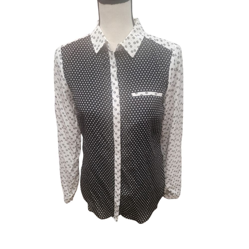 L K Bennett 100% Silk Button Up. Size M.